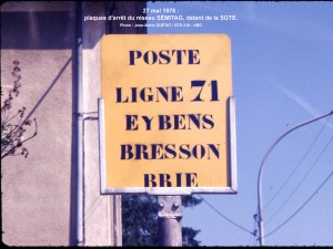 Plaque d'arrêt datant de la SGTE