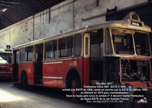 le même trolleybus, au même endroit, le 14 juillet 1977